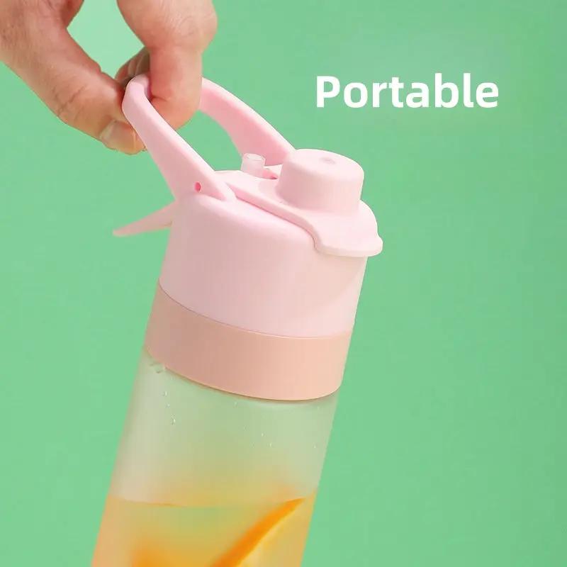 1-8PCS Spacious Outdoor Use Portable Handy Cup Straw Mist Water Bottle Running Exercise Outdoor Use Athletic Drinking Water Bottle