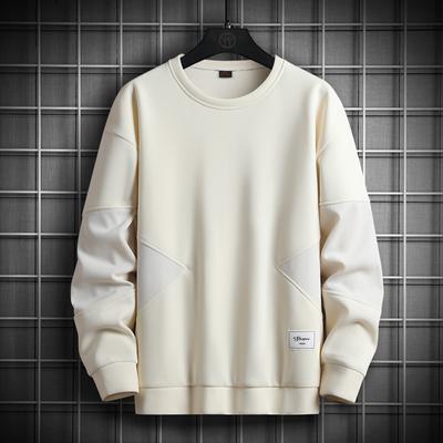 Round Neck Sweatshirt for Men, Autumn New Casual Long-sleeved T-shirt, Korean Style Trendy Cotton Versatile Loose Top