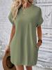 European and American Casual Batwing Sleeve Dress with Invisible Pockets (2024)