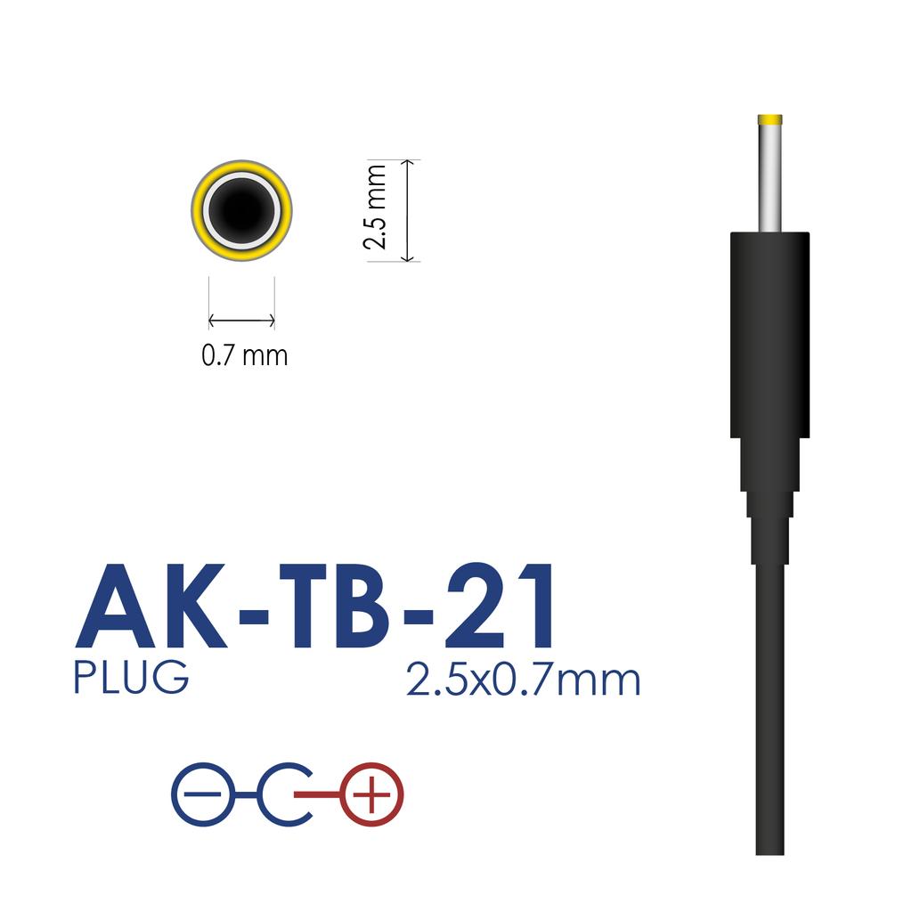 Sursă de alimentare cu impulsuri Akyga AK-TB-21 5V 2A 10W 2.5x0.7 mm încărcător pentru tabletă