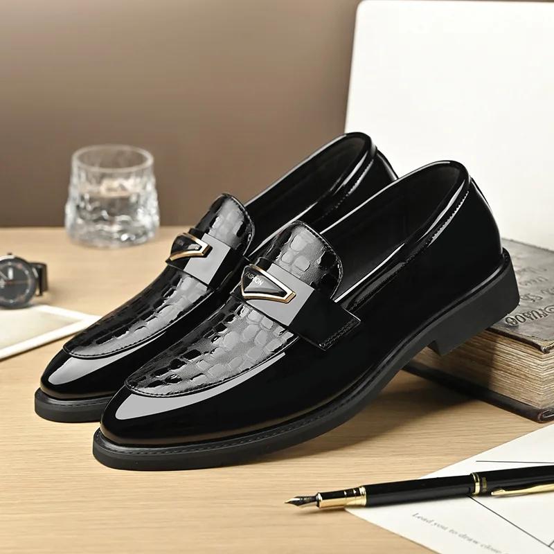 

Quality Fashion Soft Sole Wedding Shoes Business Men Dress Shoes Male Designer Black Cow Leather Shoes for Men Zapatos De Hombre 37 чёрный