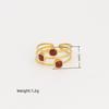 Women's Gold Geometric Stainless Steel Open Ring - French Retro Luxury Style