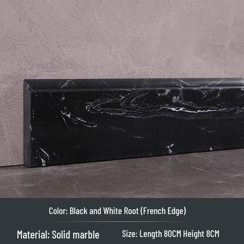 

Білі Порцелянові та Чорні Мармурові Плінтусні Плитки для Підлоги Вітальні