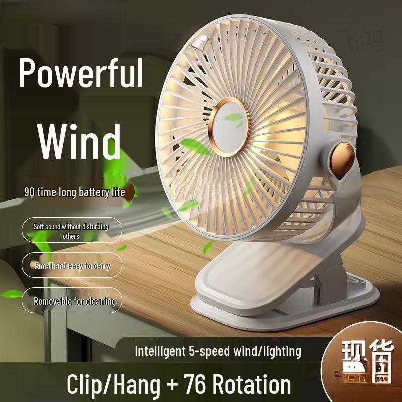 Rechargeable Clip-On Mini Fan: Ideal for Dorms, Beds, Desks, Offers Quiet Operation & High Airflow