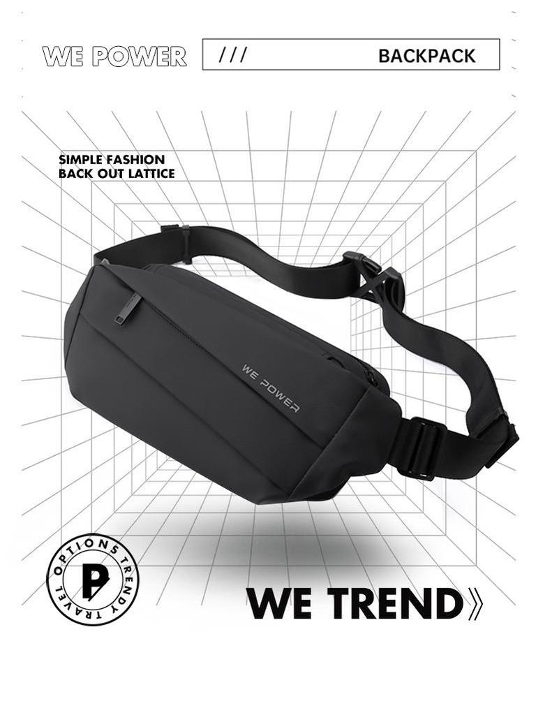 WePower Męska Modna Torba na Klatkę Piersiową: Torba crossbody, Torba biodrowa do sportów outdoorowych, Plecak o dużej pojemności.