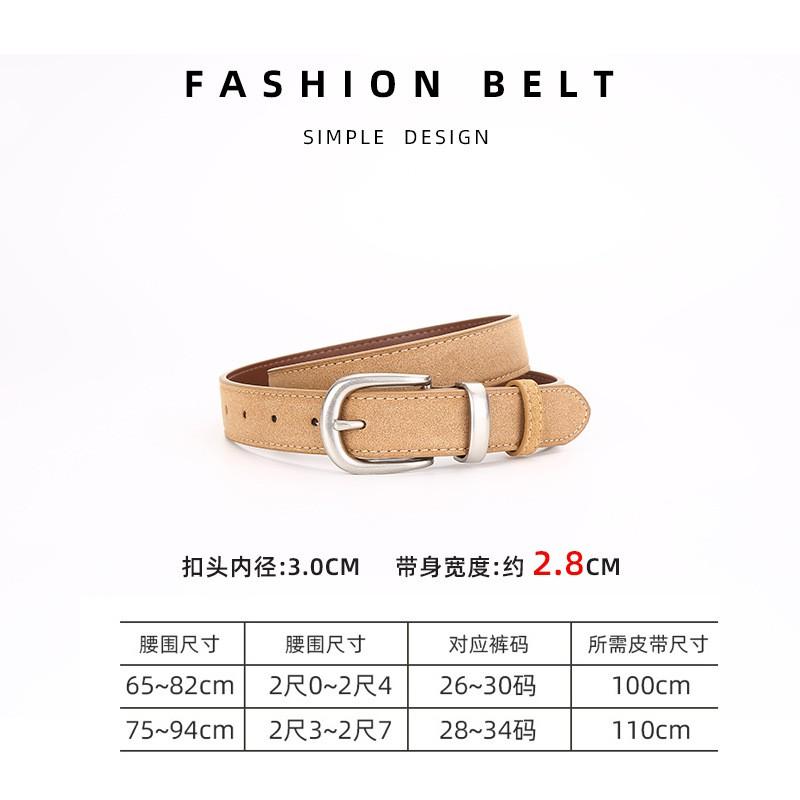 Womens Genuine Leather Belt With Zinc Alloy Pin Buckle 2.8cm Wide Vintage Style Jeans Skirts Casual Outfits