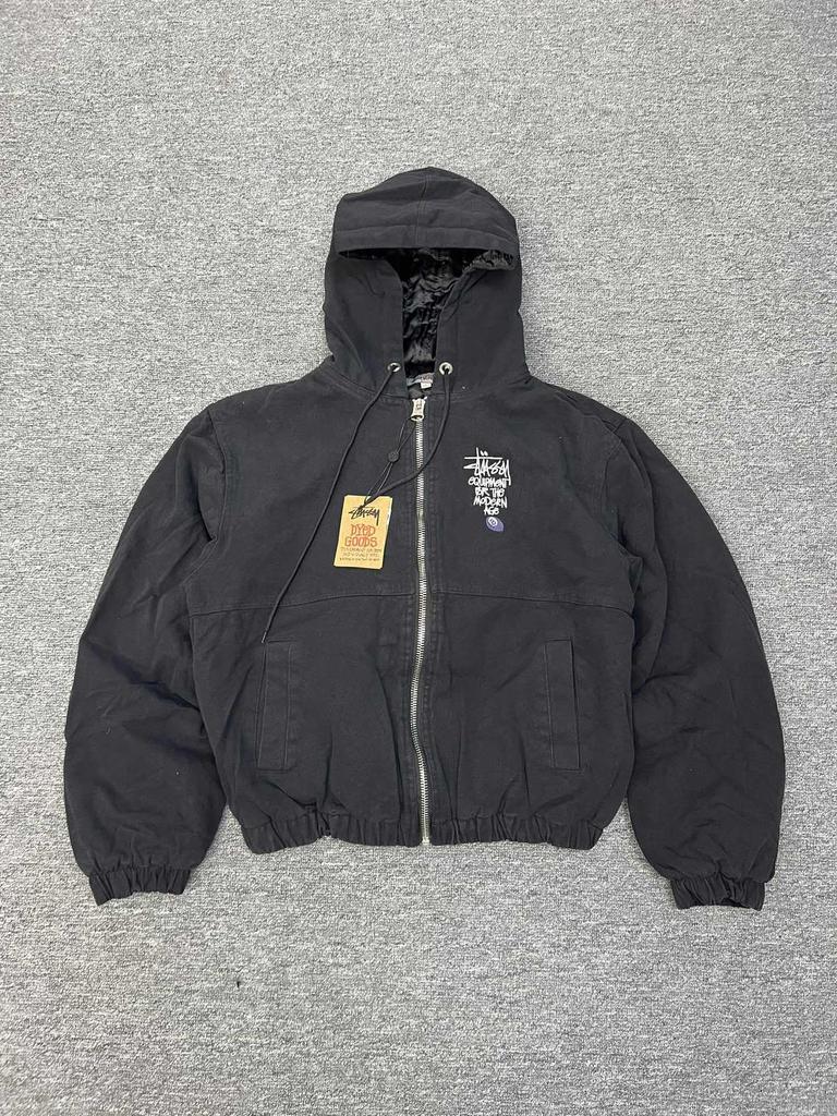 25SS Retro Slitstark Unisex Tvättad Baseball Arbetskläder Jacka