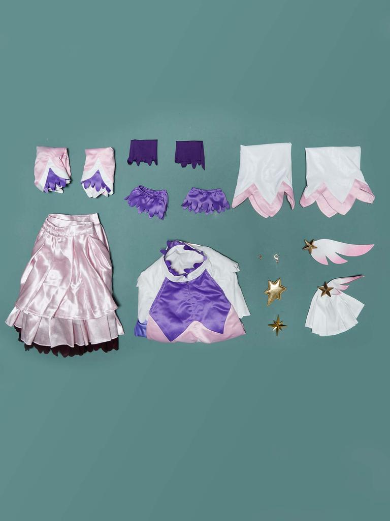Miccostumes Cute Anime Cosplay Sleeveless Dress Costume Set Pink Transformation Headpiece