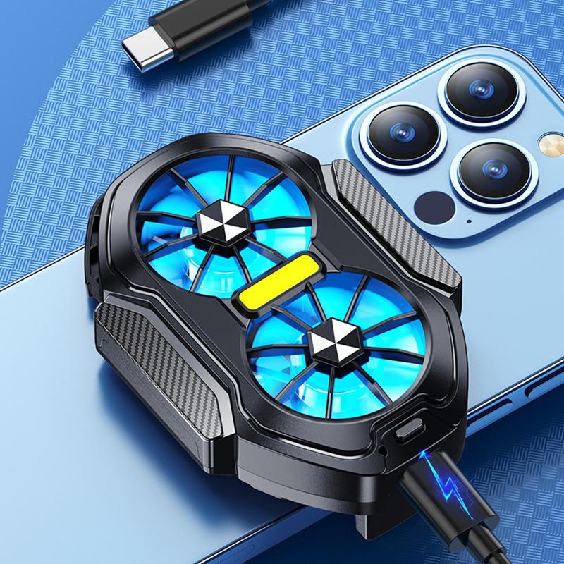 1Pc Game Cooling Backclip Fs01 Dual Fan Rechargeable Mobile Phone Cooler Long Lasting And Stronger Air Cooling