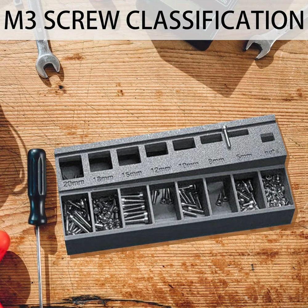 Multiple Compartment M3 Bolt Sorter PLA Screw Length Sorter Hardware Organization