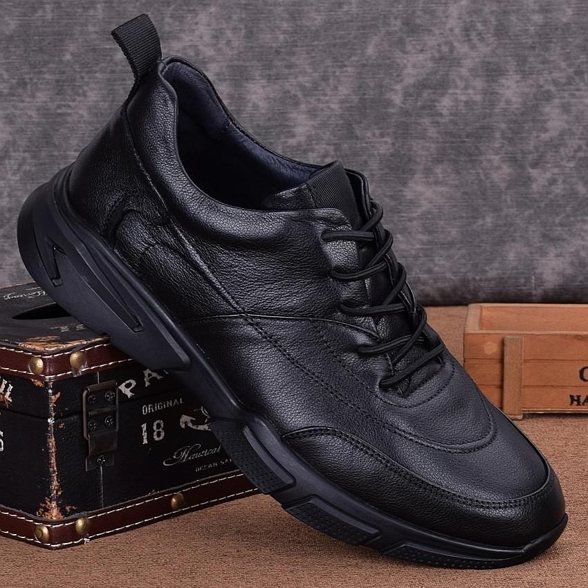 Men's sports shoes Korean version British trend outdoor shoe toe layer cowhide casual leather shoes men's shoes