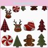 Festive Gingerbread Man Candy Cane Pillow Short Plush 40*28cm 190g