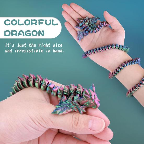 3D Printed Dragon Toy 5.2Ft Articulated Dragon Animal Model Desktop Dragon Decoration Funny Fidget Toy Festival Gift for Friends
