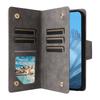 Phone Case For Google Pixel 10/10 Pro/9/9 Pro ,Zipper Wallet Rivet Decor Leather Cover with Wrist Strap
