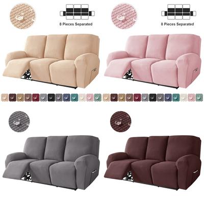 Seater Water Repellent Recliner Sofa Cover Solid Color Arm Chair Covers Anti -Dirty Sofa Slipcover For Living Room Furniture