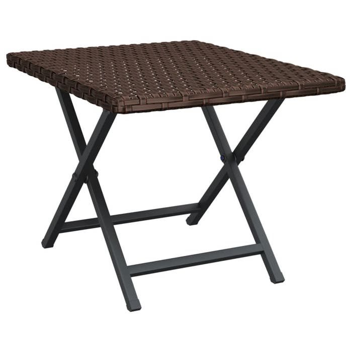 VidaXL Table pliable marron 45x35x32 cm résine tressée, table pliable, table, meuble de terrasse, meuble de jardin, meuble 362250