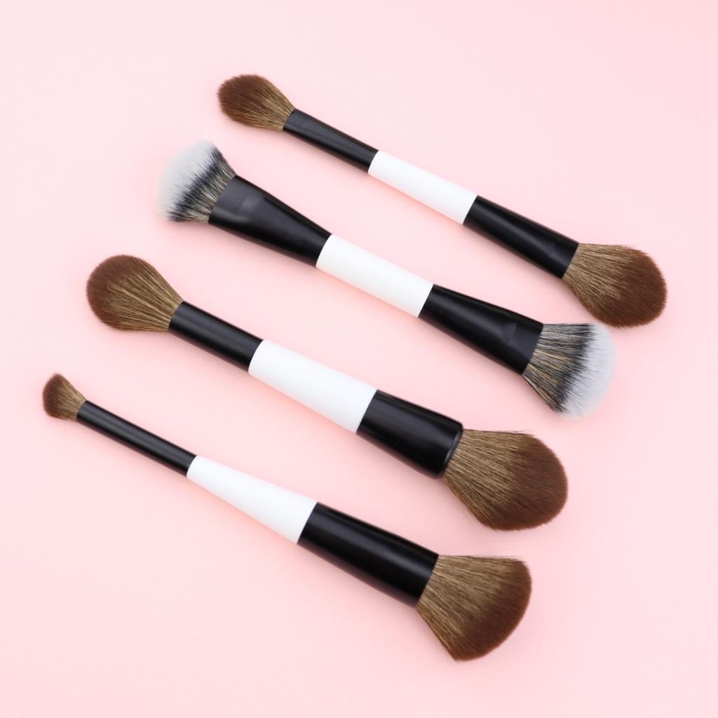 4 Double-Headed Makeup Brushes, Multi-Functional Makeup Brush, Loose Powder Brush,Concealer Brush, Blush Brush, Gift for Ladies and Girls