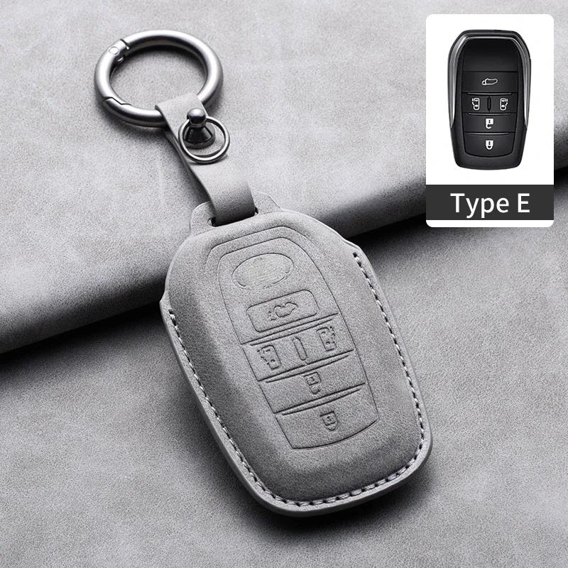 5 Buttons Car Remote Key Case Cover for Toyota Alphard Vellfire Sienna Alphard Previa RAV4 Leather Car Key Fob Protector Bag