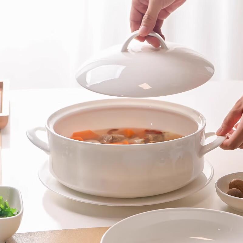 Elegante Keramik-Suppenschale mit Deckel