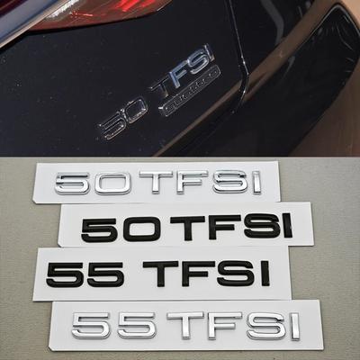 AQ1 For Z1 A6 A7 A8 Q7 Q8 Horch Exterior Accessories Car Letters ABS Chrome Black Logo 50 TFSI 55 TFSI Rear Trunk Badge Emblem