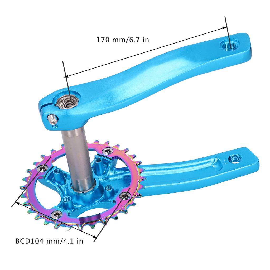ZK‑22 Chainring Chainwheel Crank Aluminium Alloy Bike Crankset Arms 32T Chainring