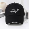 A Breathable Sunshade Cap for Women Featuring a HeartShaped ECG Design And Rose PrintAppropriate for Any Season