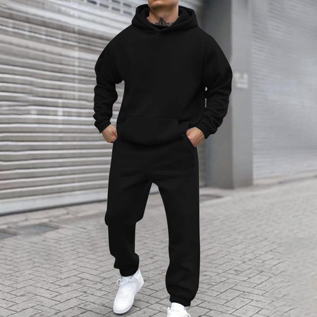 Herren Grenzüberschreitendes Herbst/Winter Mode Hoodie Set: Lässiger lockerer Langarm-Sweatshirt