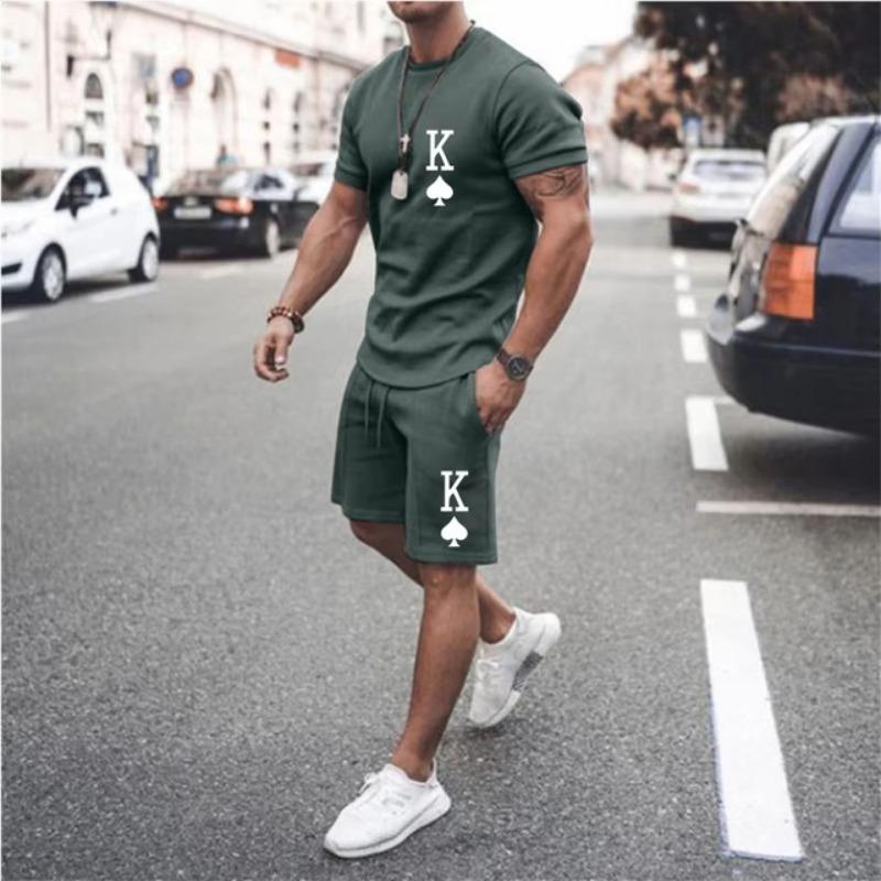 Summer Men's Clothing 3d Printed Man Casual Fashion Short Sleeve Set Man Fashion Printed Short Sleeve Shorts Two-Piece