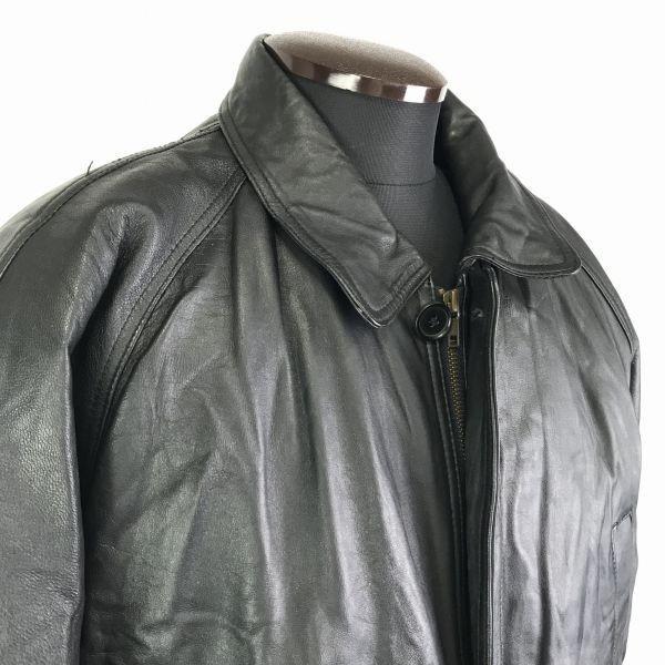 Sheep Leather Jacket Coat Outerwear/Men’s Size M/Black/Quilted Lining, Brand Unknown(USED)