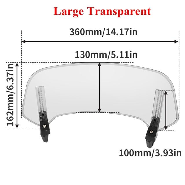 For Kawasaki Versys X300 VN 1500 MT09 MT07 Tracer 700 900 R1250GS Motorcycle Windshield Extension Adjustable Spoiler Deflector