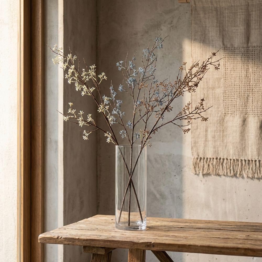 Plastic Artificial Eucalyptus Berries Handmade Fake Plants Eucalyptus Nut Branch  Dining Table