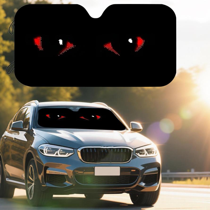 Car Windshield Sunshade - Cartoon Pet Design, Heat Insulation, UV Protection, Bubble Aluminum Film