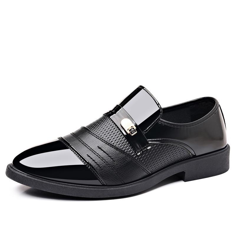 Men's Genuine Cowhide Slip-on Loafers, Mirror Finish, Comfort Lightweight Versatile Casual Shoes