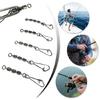 50 Piece Triple Barrels Fishing Swivels Heavy Type 20kg Strength Reinforced Snap Connectors For Freshwaters & Sea Fishing