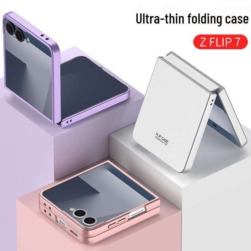 GKK Solid Color Anti-drop PC Case for Samsung Z Flip7 - Large Window, Skin-feel, Cross-border, Foldable Screen Protection