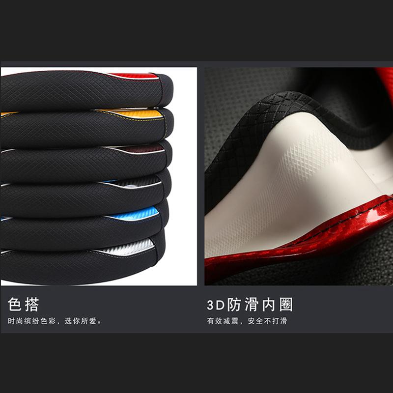 Koolstofvezel + Leer Auto Stuurwielhoes Voor Toyota Prius 30 20 Prius V Prius C Prius Prime Massage Auto Accessoires