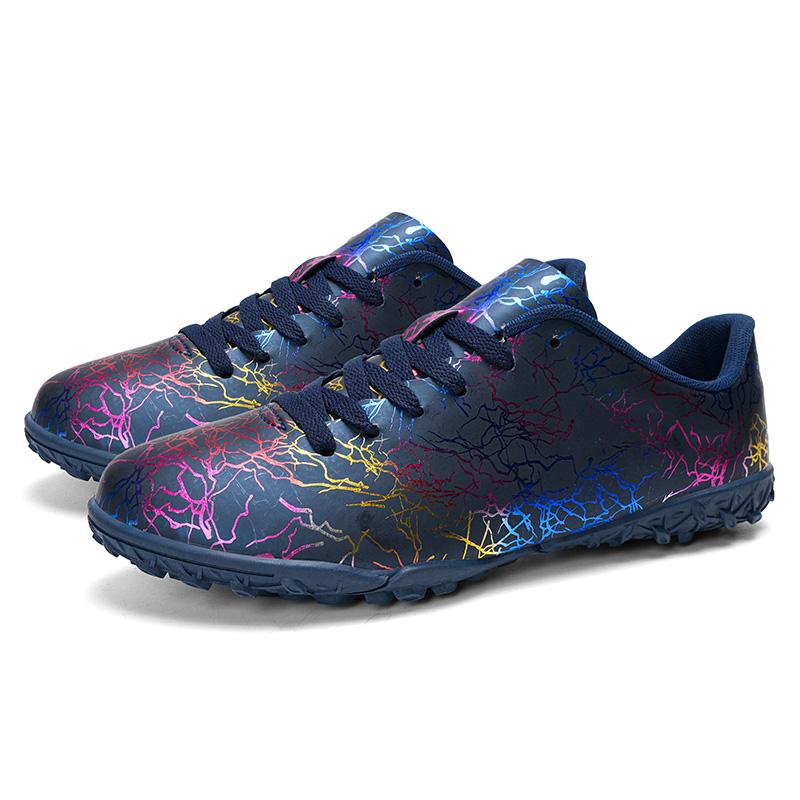 

Мужские футбольные бутсы TF Non-Slip Turf Soccer Cleats, тренировочные бутсы на шнуровке, сверхлегкие кроссовки, легкие футбольные бутсы с низким верхом 35-45 45 синий
