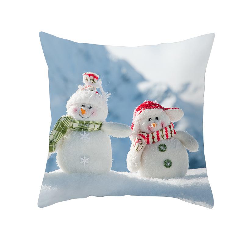 New Christmas Snowman Pillow Cover Festive Home Sofa Pillow Cover