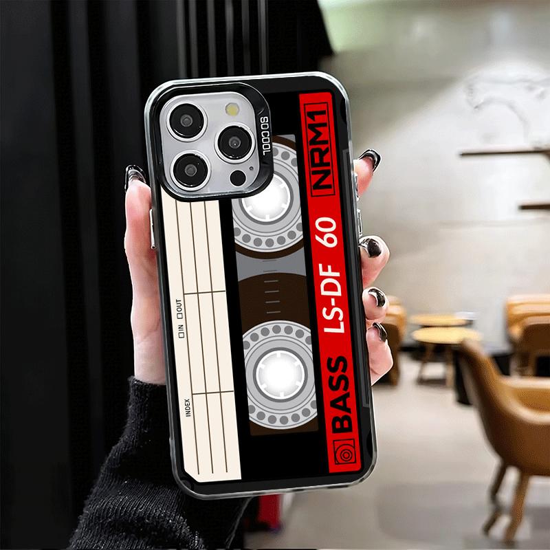 Vintage 90S Cassette Tape Pattern Soft Phone Case for iPhone 15 16 17 Pro Max 17Air 16E 14 Plus 13 12 Mini Shockproof Cover Back