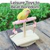 Fun Bird Rocking Stand Perch Toy With Rope Covering And Natural Wood Hanging Tearing Block for Parrots Entertainent