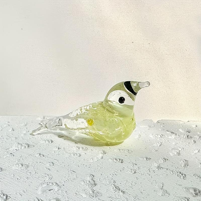 Handmade Mini Glass Bird Figurine Multi-Color Art Decor Ornament Home Desktop Collection Craft Small Animal Glass Statue Gift