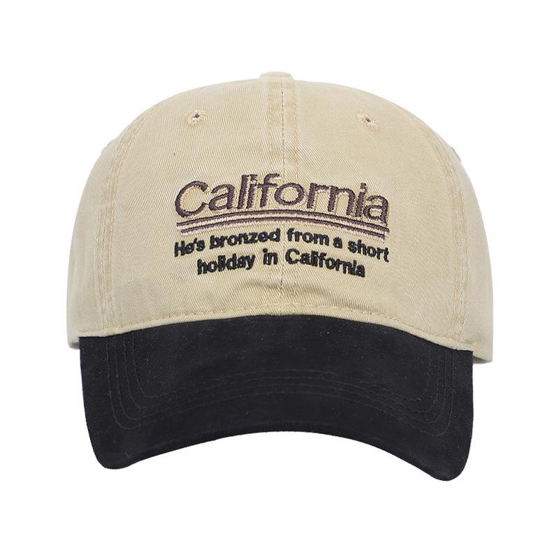 

Новая американская мода, персонализированная бейсболка, мужская бейсболка с вышивкой букв, в стиле ретро, с цветными блоками, повседневная бейсболка для защиты от солнца, женская average size (54-58cm)