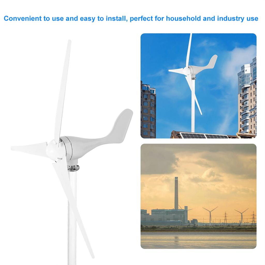 500W Wind   Kit, 3 Blades Generator Set for Home Use, Easily Generate Power with Low Noise  , High Temp Resistance, Convenient Installat