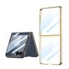 Ultradünne transparente plattierte Hülle mit Glas-Schutzfolie für Samsung Galaxy Z Flip 7 flip7 Kamera-Schutzhülle