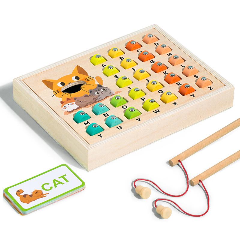 Magnetic Fishing Toy: Wooden Alphabet & Word Learning Set for Kids