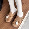 Sanrio × Hello Kitty Black Hawaiian Kitty Summer Slip-On Shoes Cute Cartoon Cork Women Shoes ST253427D