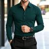 Black Striped Long Sleeve Shirt Collar For Glamorous Party-Wear Men White Shirt Fall Formal Ceremony
