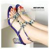 Sandali Estivi Nuovo Stile con Strass e Tacco Alto da Donna Open Toe Moda Sexy Scarpe da Spiaggia Scarpe Romane Incrostate di Diamanti