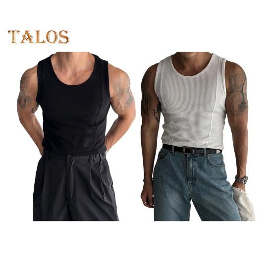 Men Summer Sport Vest O Neck Thread American Style Good Breathability Solid Color Sleeveless Sweat Absorption Pullover Gym Fitness Jogging Tank