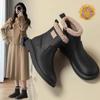 Women's Waterproof Leather Ankle Boots - Lambswool Lined Winter Snow Boots